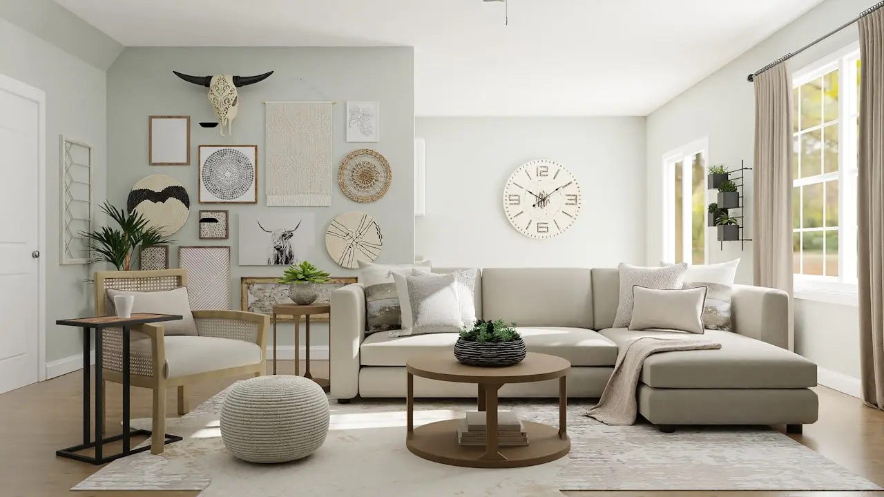 Apartament Krzyki — wnętrze salonu
